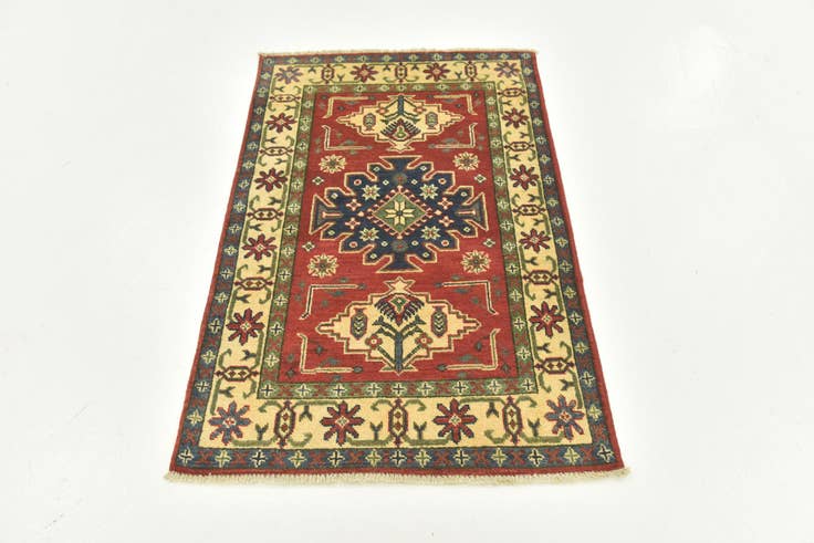 Detail image of 2' 9 x 4' 3 Hand Knotted Kazak Rug