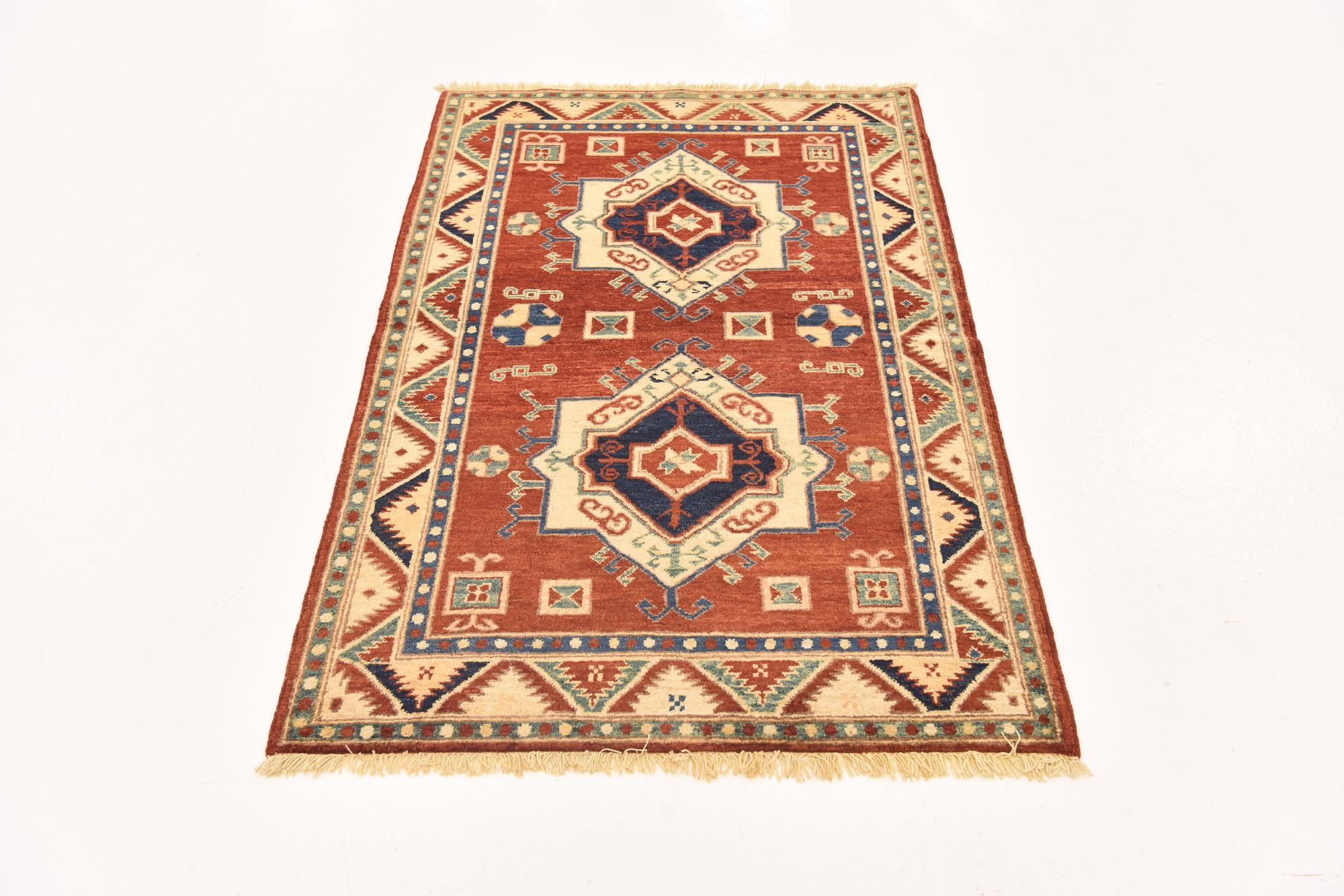 3' 1 x 4' 10 Hand Knotted Kazak Rug