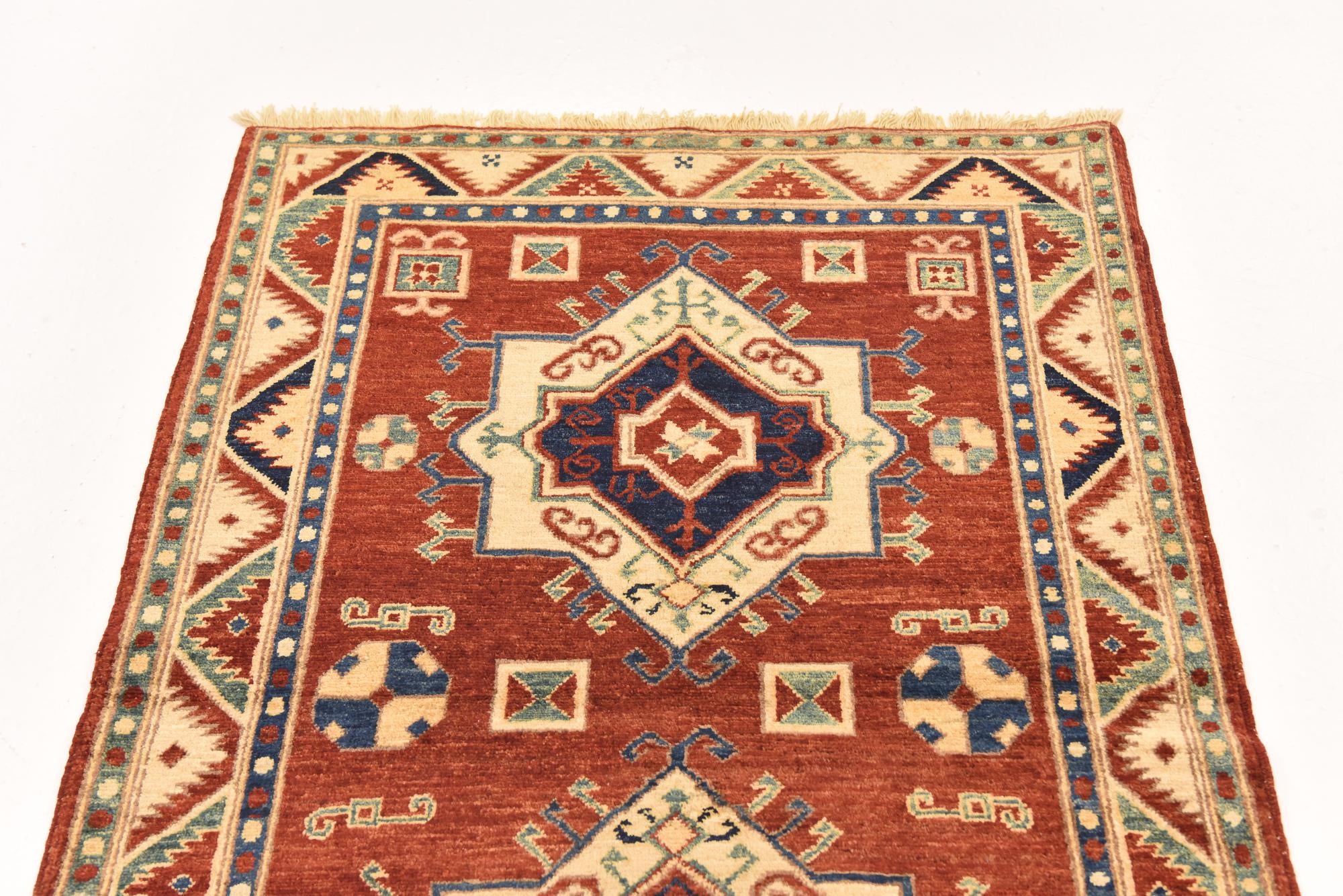 3' 1 x 4' 10 Hand Knotted Kazak Rug