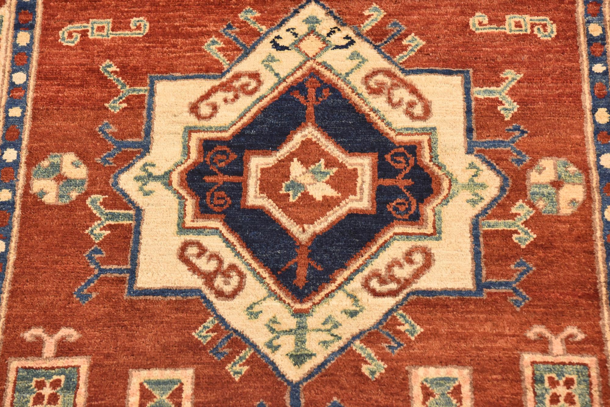 3' 1 x 4' 10 Hand Knotted Kazak Rug