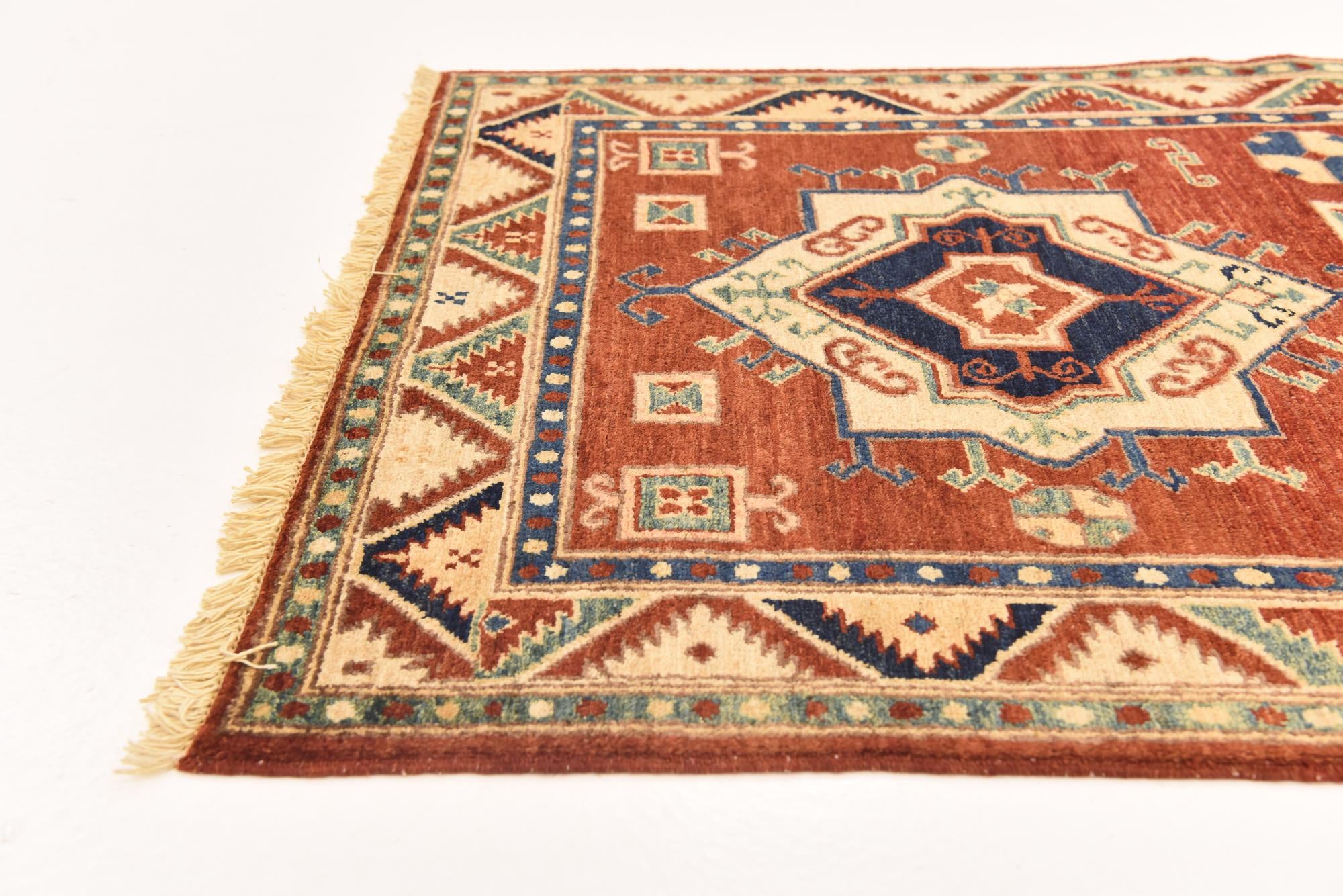 3' 1 x 4' 10 Hand Knotted Kazak Rug