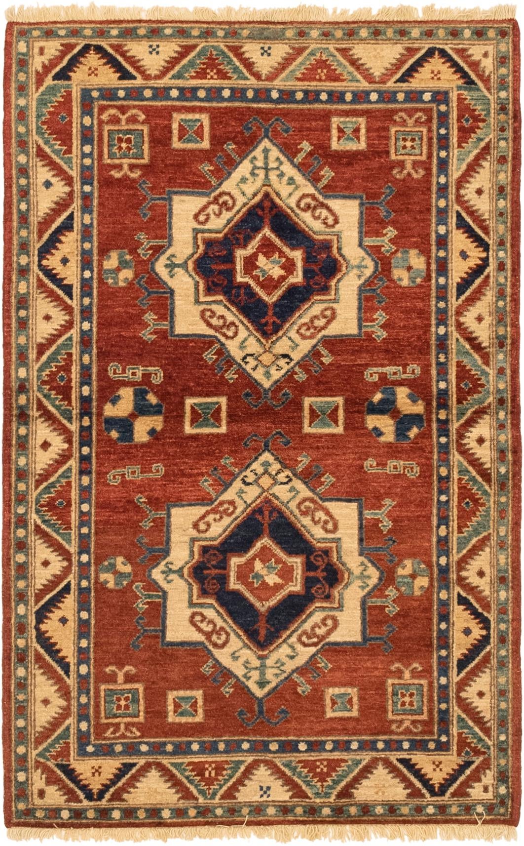3' 1 x 4' 10 Hand Knotted Kazak Rug