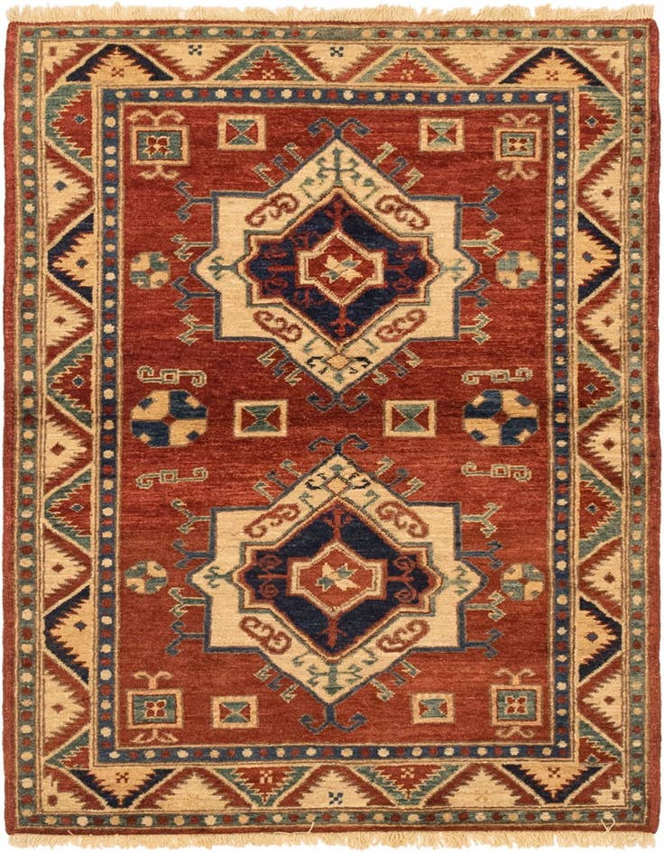 Detail image of 3' 1 x 4' 10 Hand Knotted Kazak Rug
