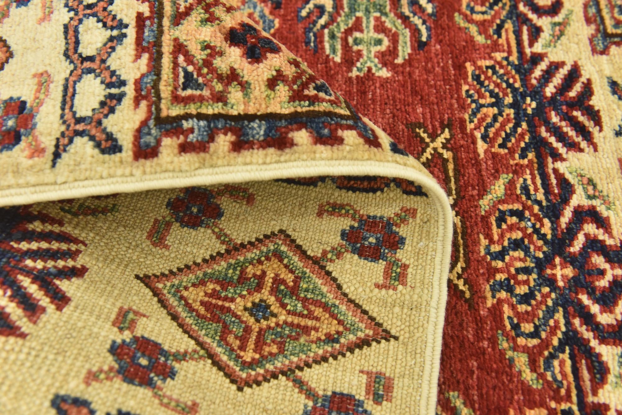 3' 5 x 4' 10 Hand Knotted Kazak Oriental Rug