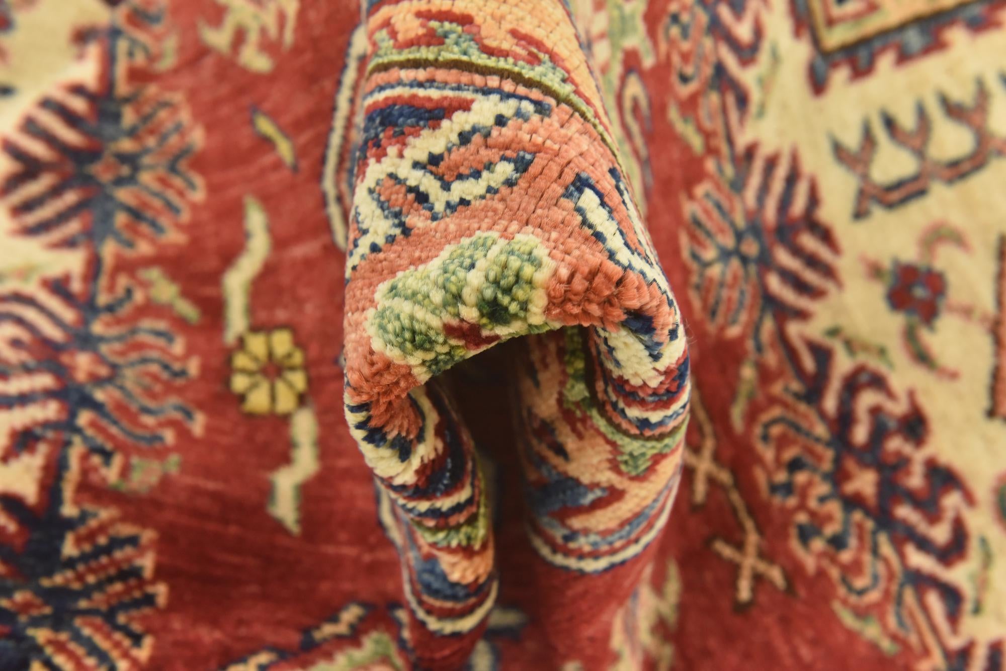 3' 5 x 4' 10 Hand Knotted Kazak Oriental Rug