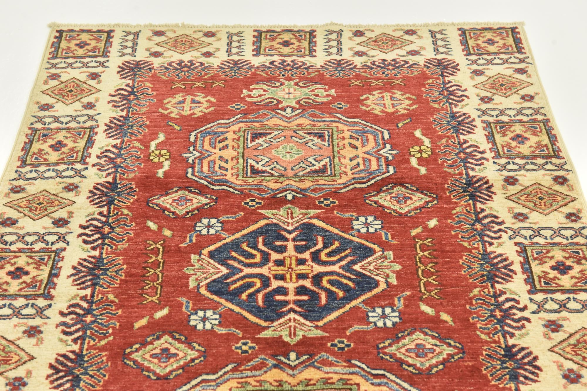 3' 5 x 4' 10 Hand Knotted Kazak Oriental Rug