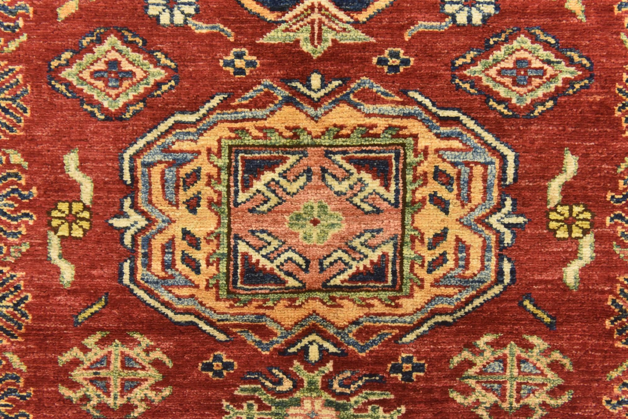 3' 5 x 4' 10 Hand Knotted Kazak Oriental Rug