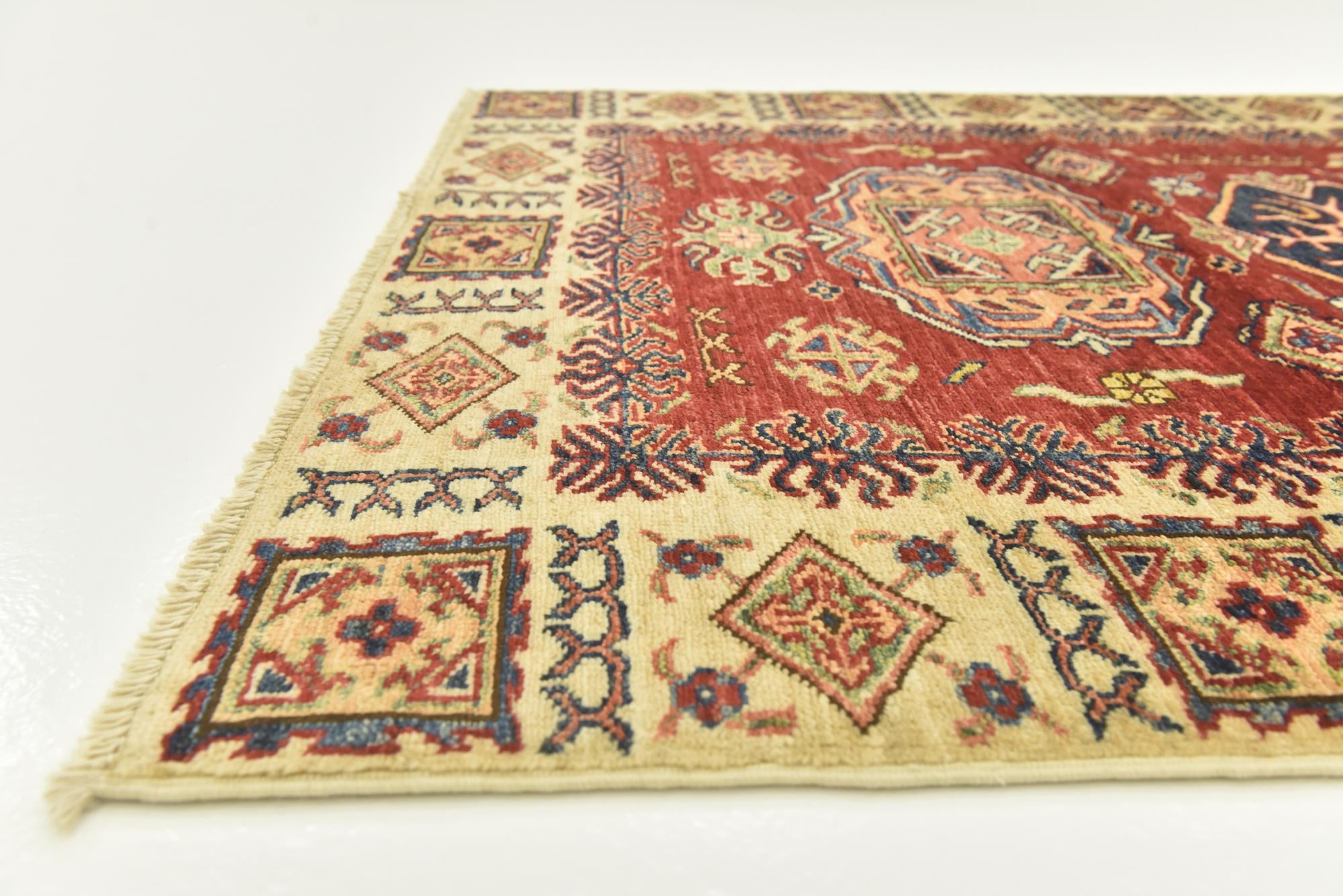 3' 5 x 4' 10 Hand Knotted Kazak Oriental Rug