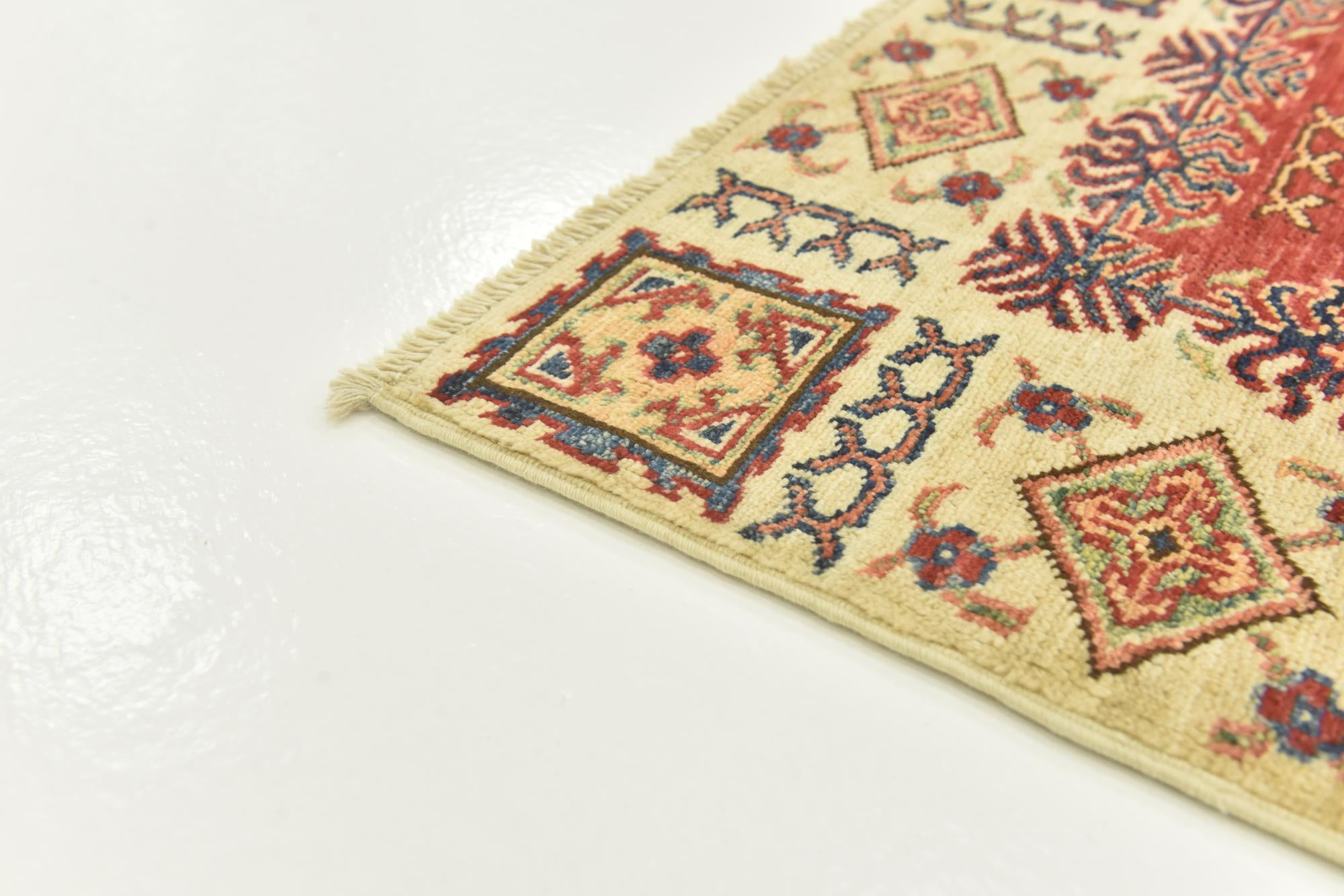 3' 5 x 4' 10 Hand Knotted Kazak Oriental Rug