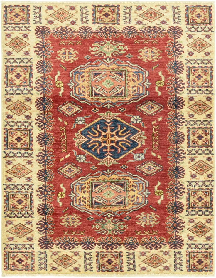 Detail image of 3' 5 x 4' 10 Hand Knotted Kazak Oriental Rug
