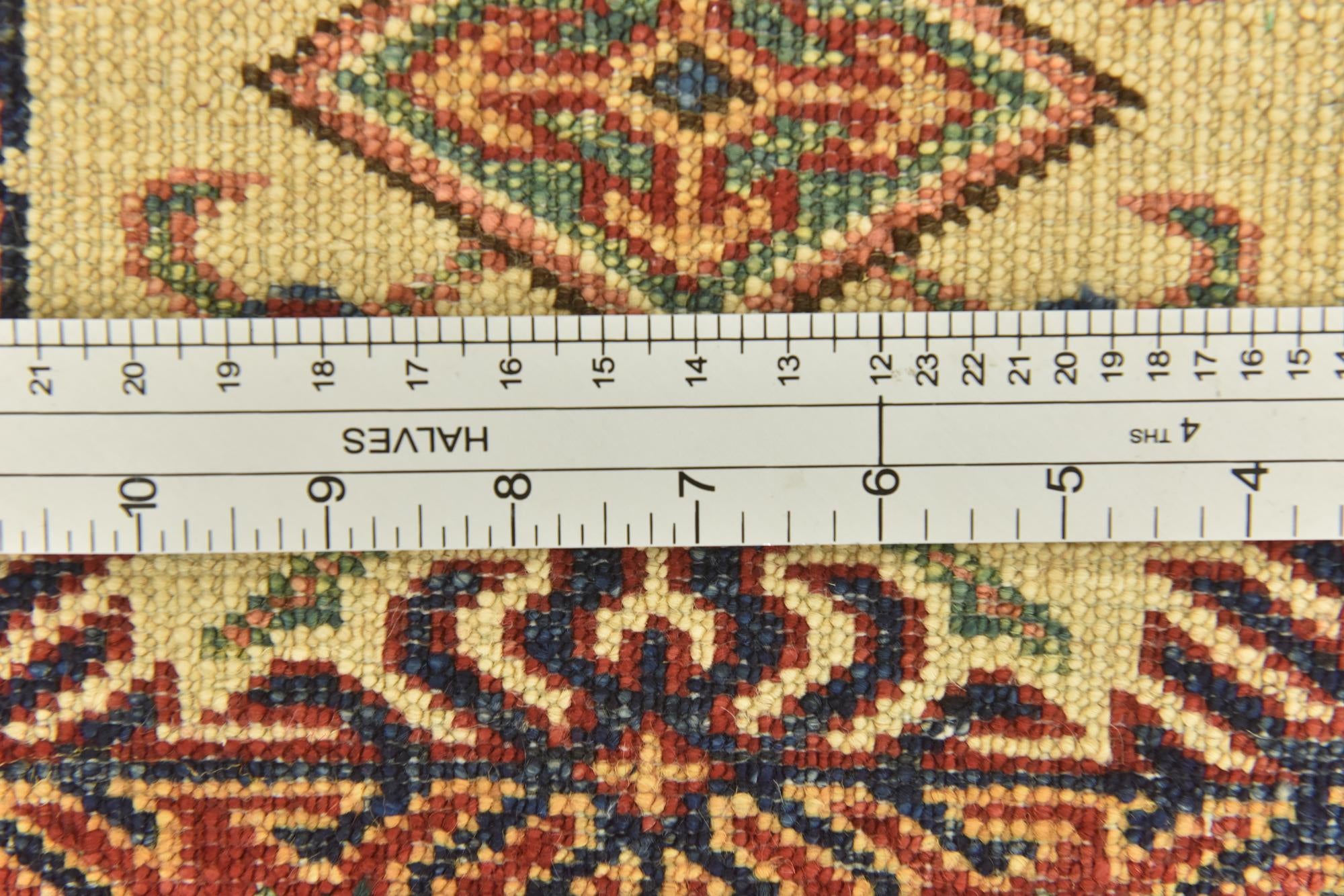3' 4 x 4' 10 Hand Knotted Kazak Oriental Rug