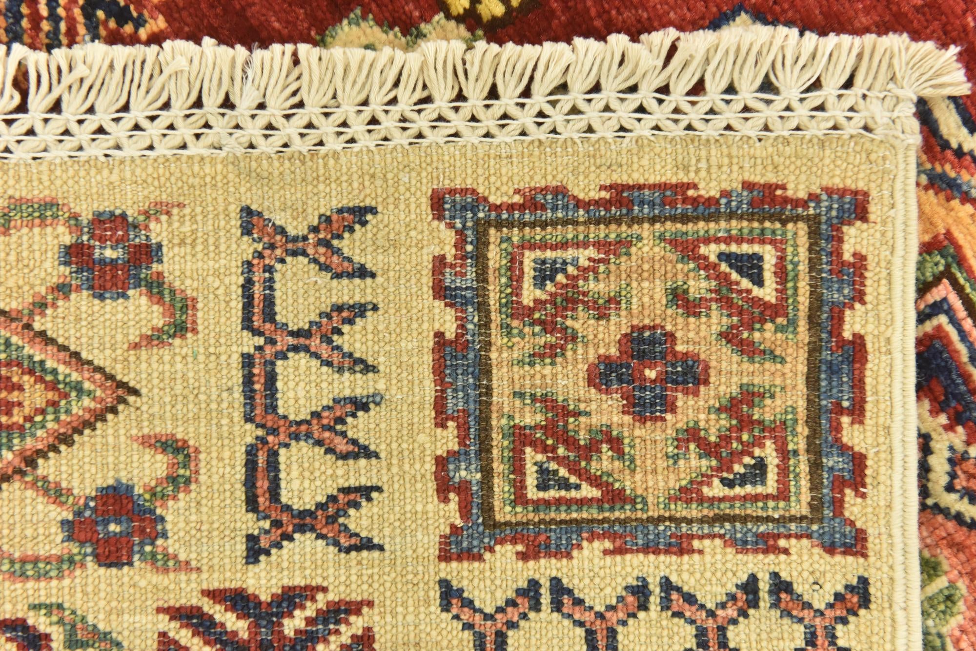 3' 4 x 4' 10 Hand Knotted Kazak Oriental Rug