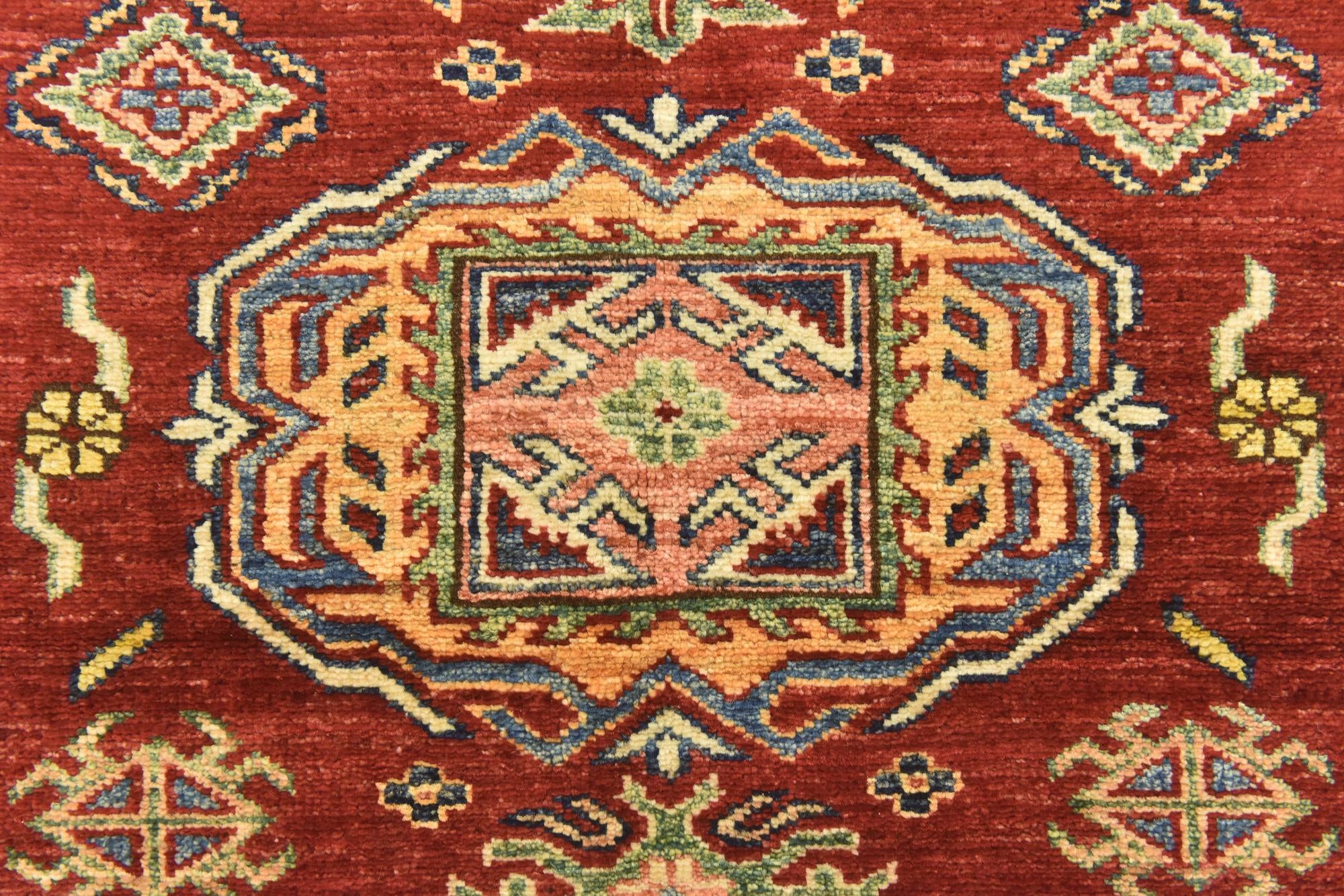 3' 4 x 4' 10 Hand Knotted Kazak Oriental Rug
