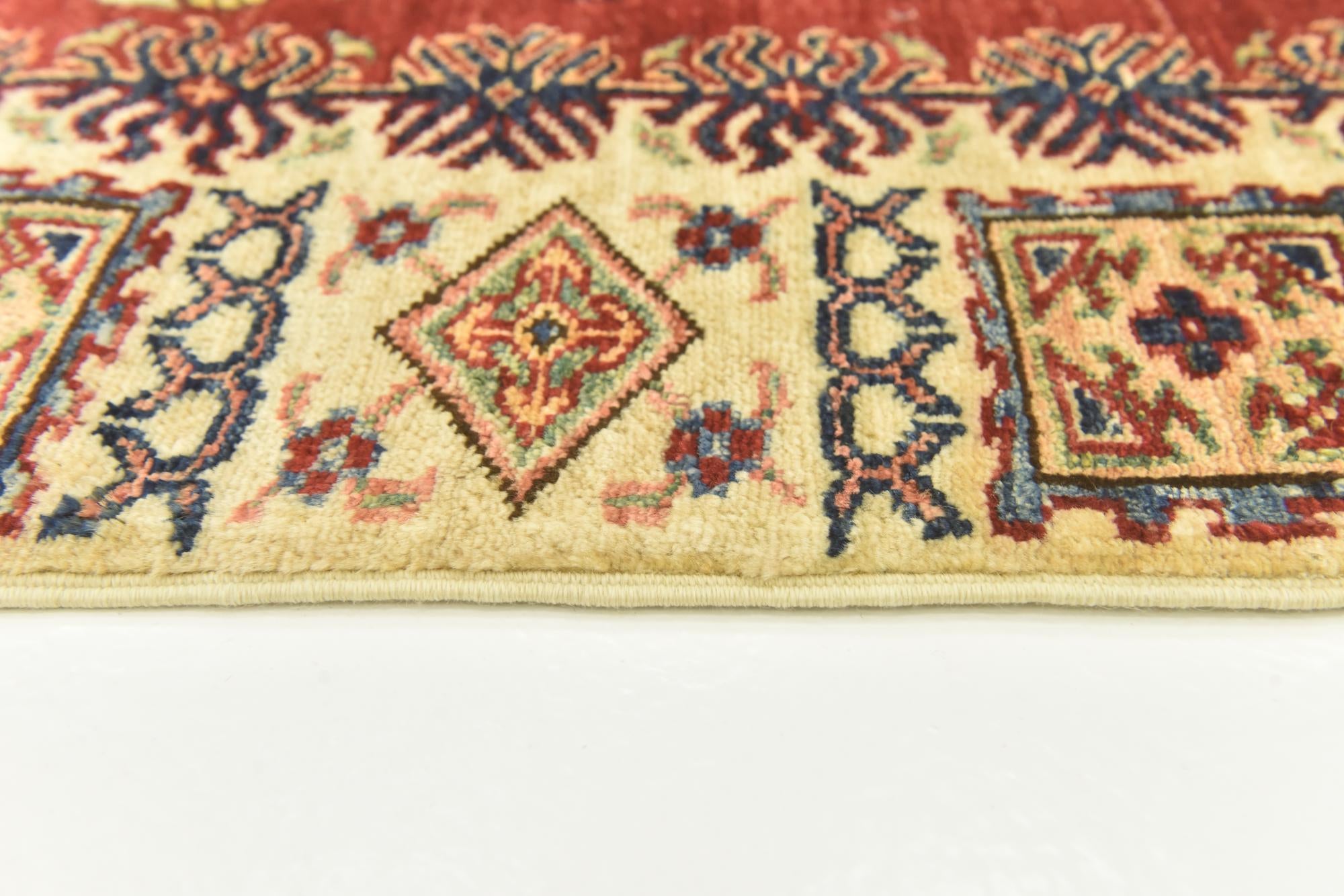 3' 4 x 4' 10 Hand Knotted Kazak Oriental Rug