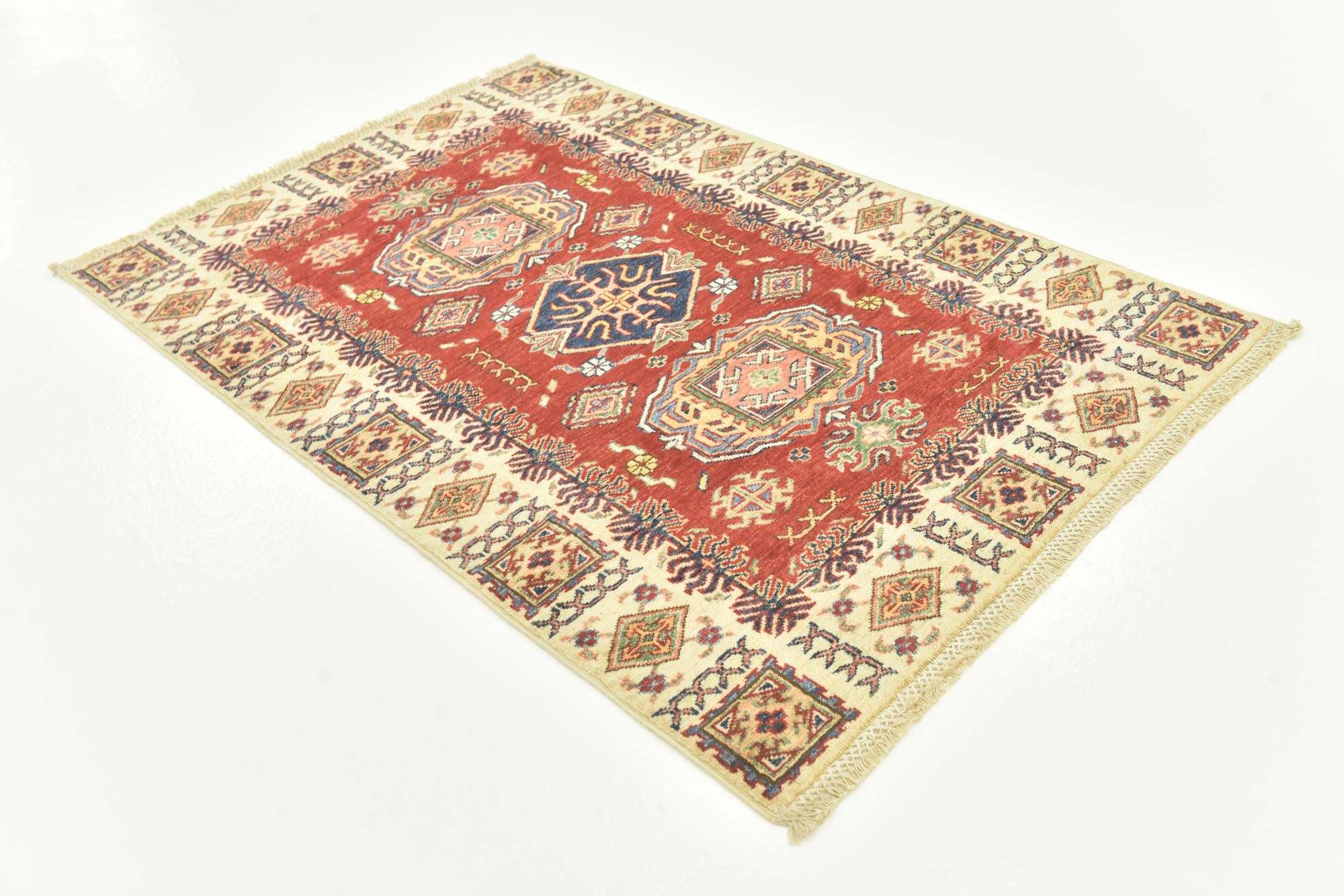 3' 3 x 4' 10 Hand Knotted Kazak Oriental Rug