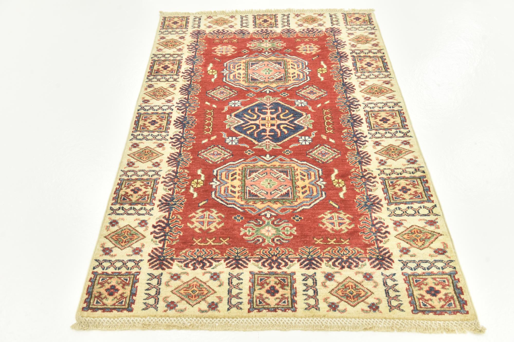 3' 3 x 4' 10 Hand Knotted Kazak Oriental Rug