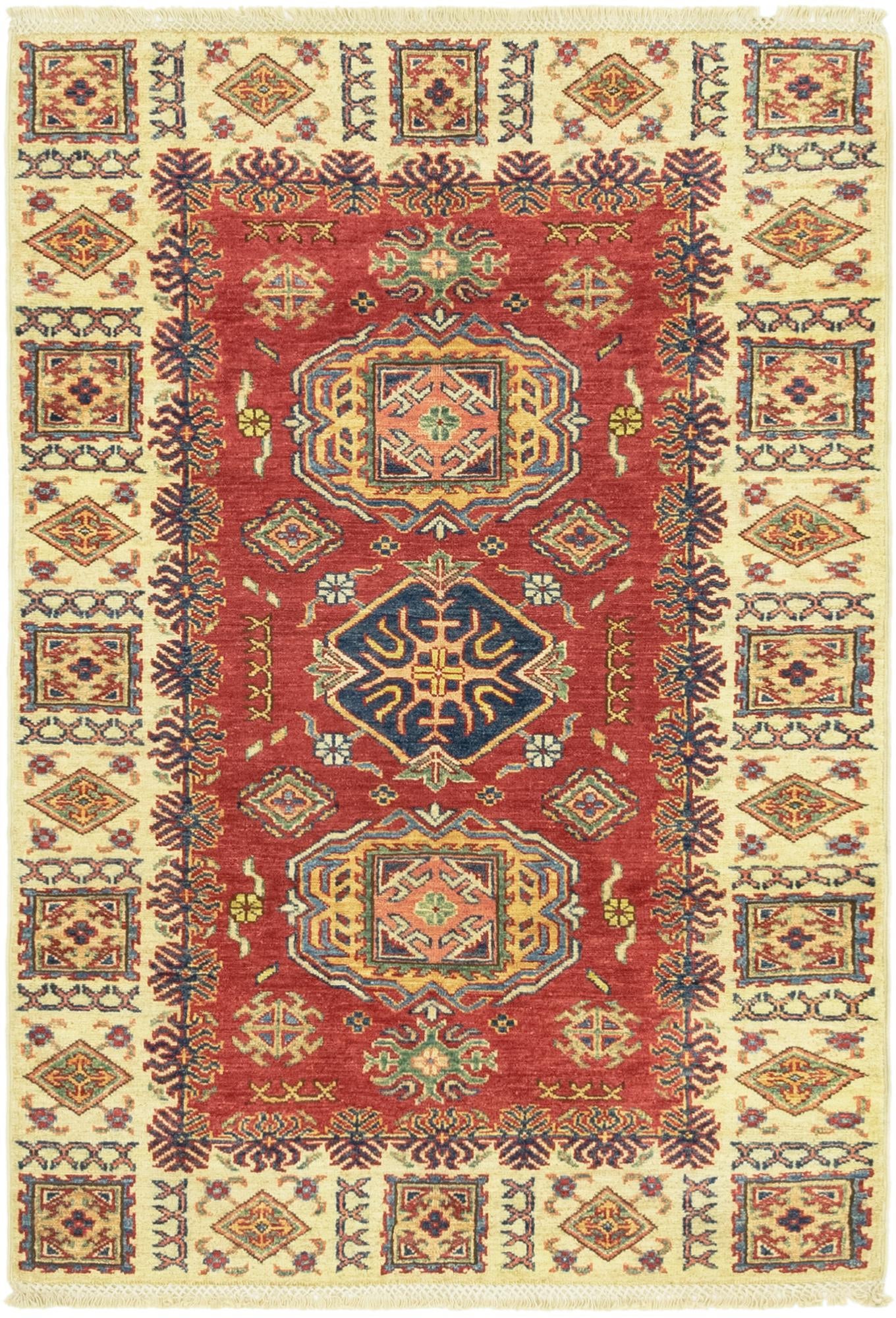 3' 3 x 4' 10 Hand Knotted Kazak Oriental Rug