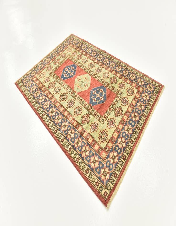 Detail image of 3' 4 x 4' 10 Hand Knotted Kazak Oriental Rug