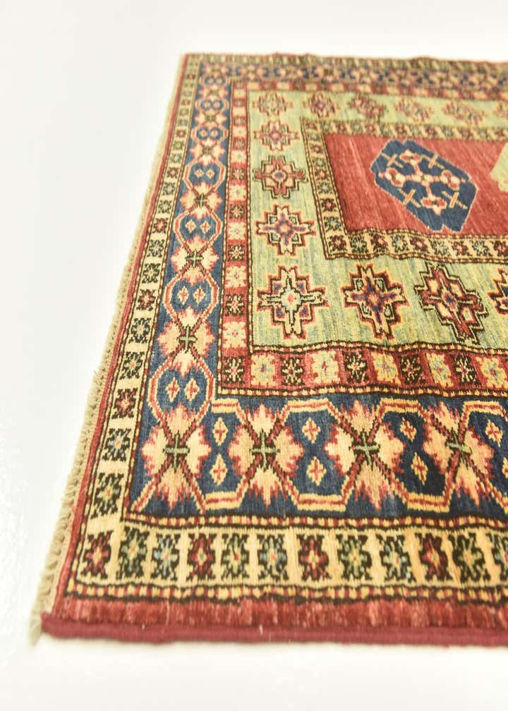 3' 4 x 4' 10 Hand Knotted Kazak Oriental Rug