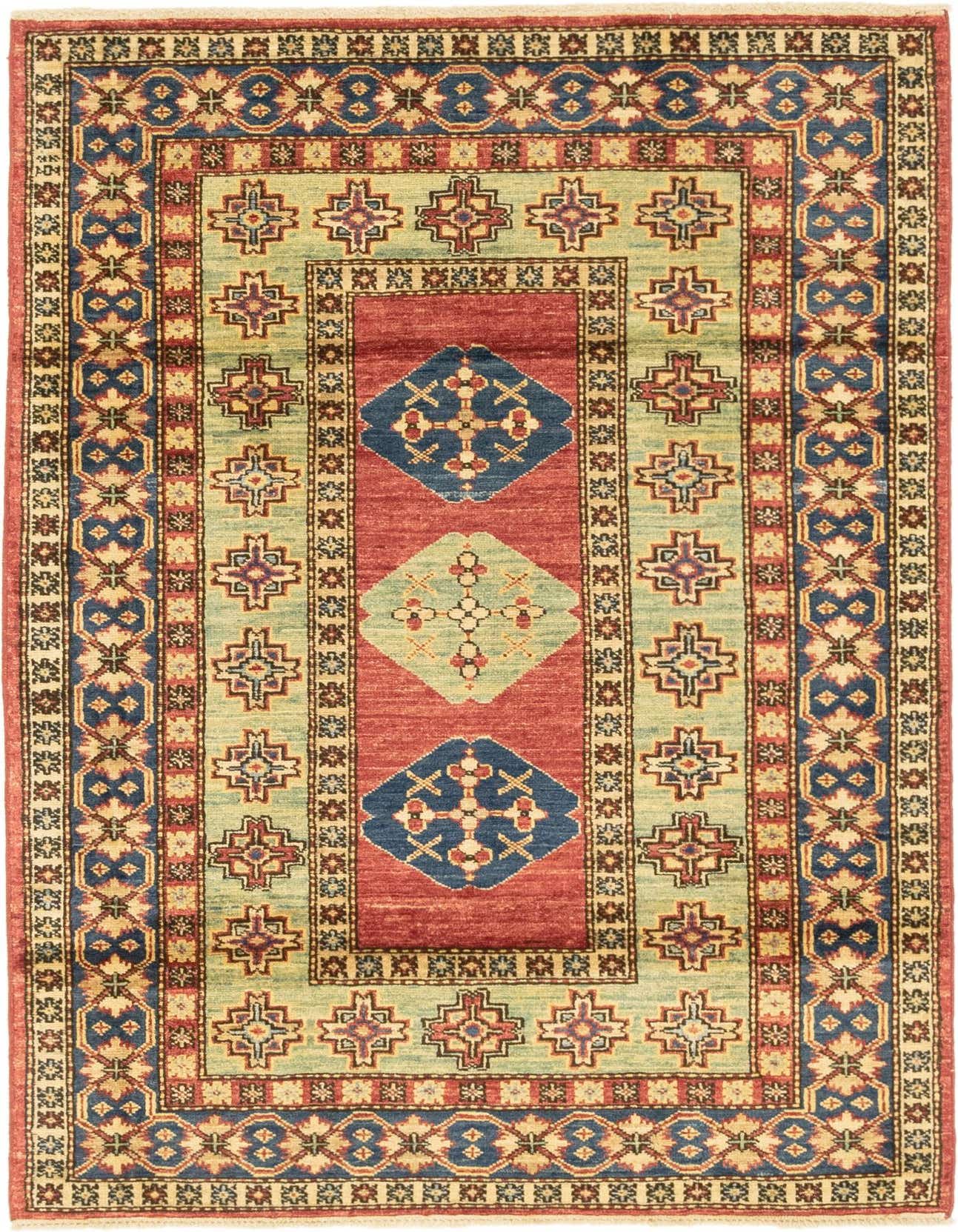 3' 4 x 4' 10 Hand Knotted Kazak Oriental Rug