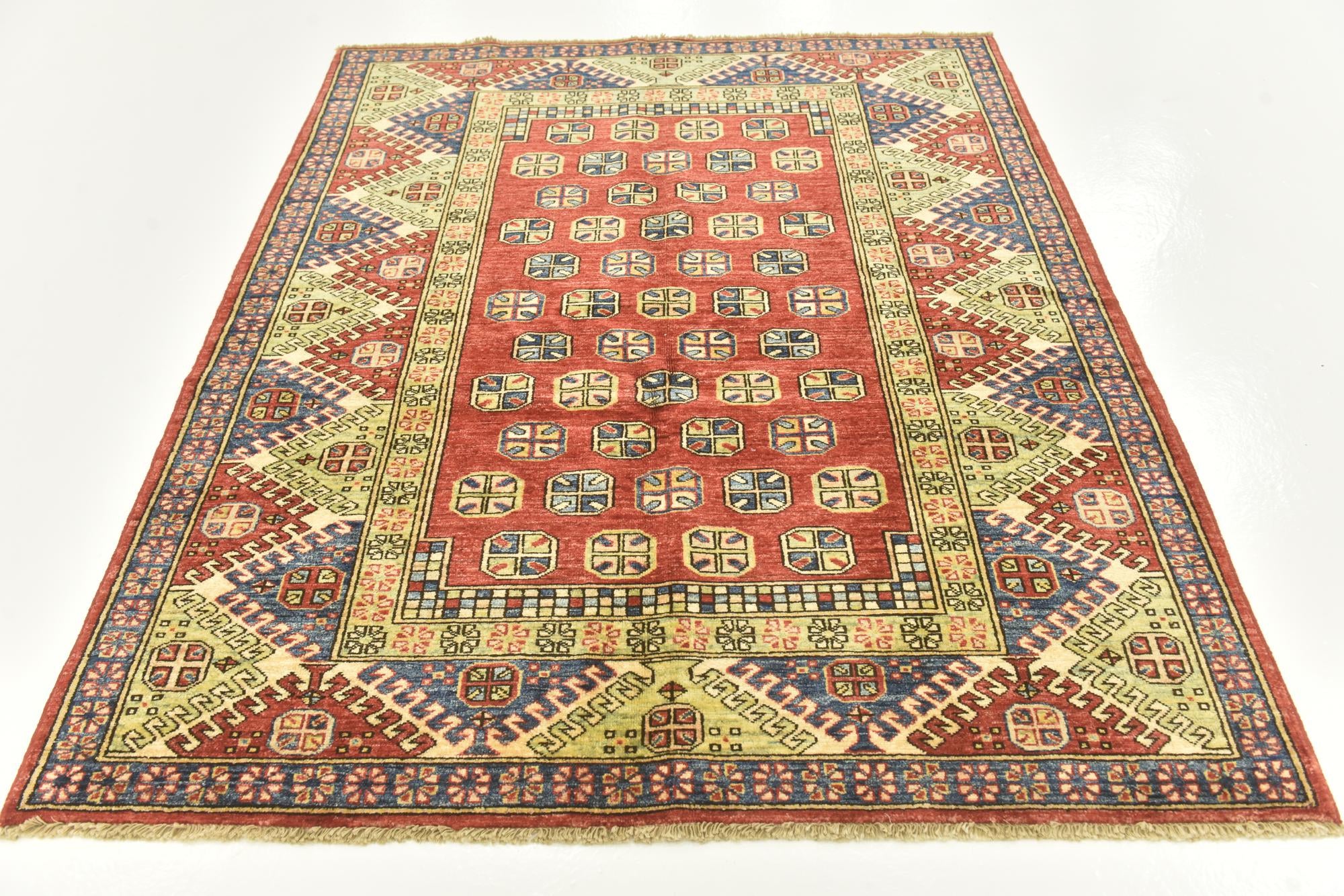5' x 5' 10 Hand Knotted Kazak Oriental Rug