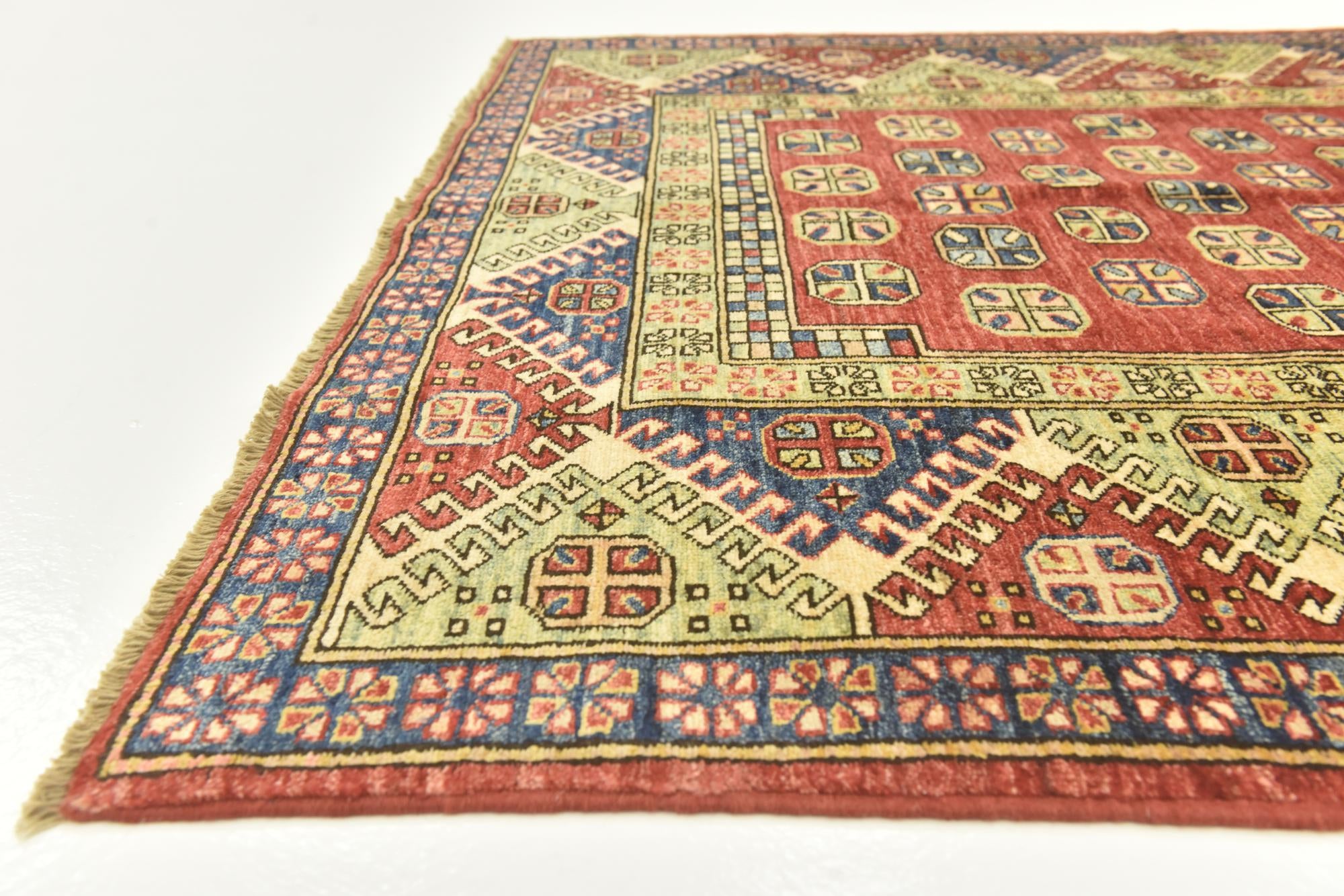 5' x 5' 10 Hand Knotted Kazak Oriental Rug