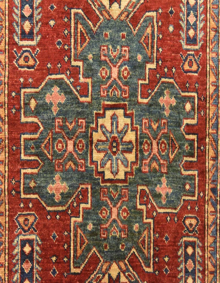 Detail image of 3' 5 x 5'  Hand Knotted Kazak Oriental Rug