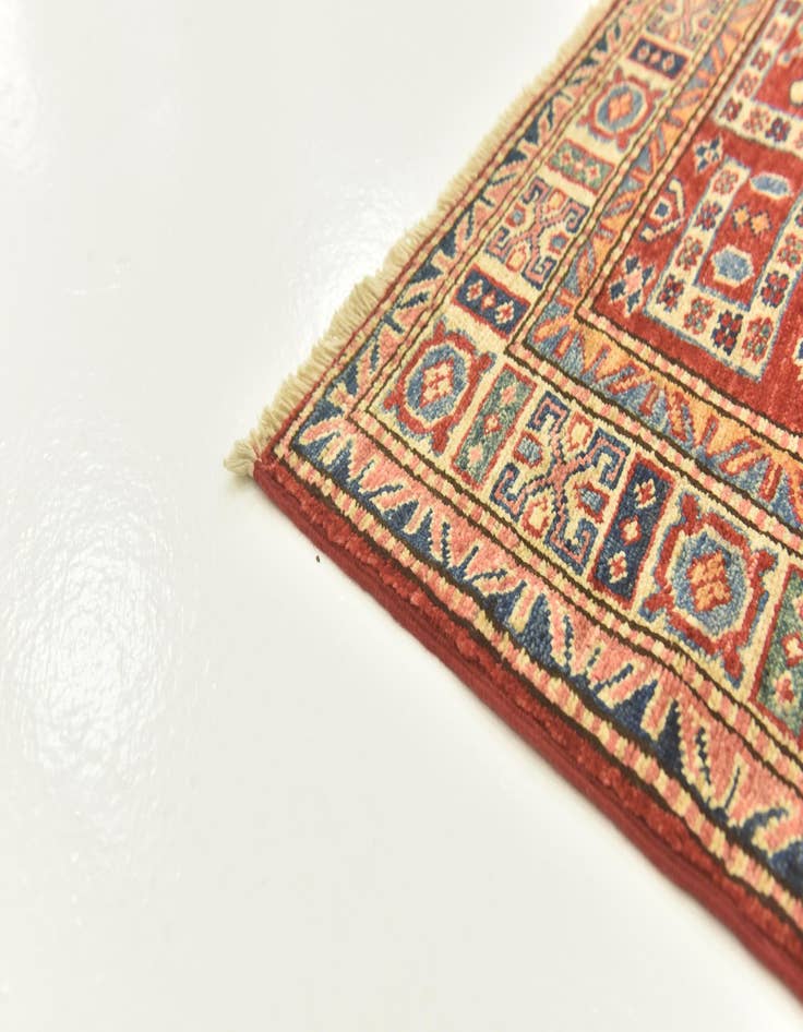 Detail image of 3' 5 x 5'  Hand Knotted Kazak Oriental Rug