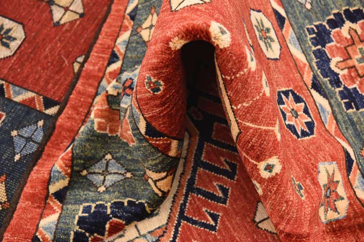 6' 8 x 9' 7 Hand Knotted Kazak Wool Rug