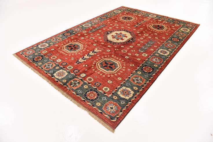 Detail image of 6' 8 x 9' 7 Hand Knotted Kazak Wool Rug