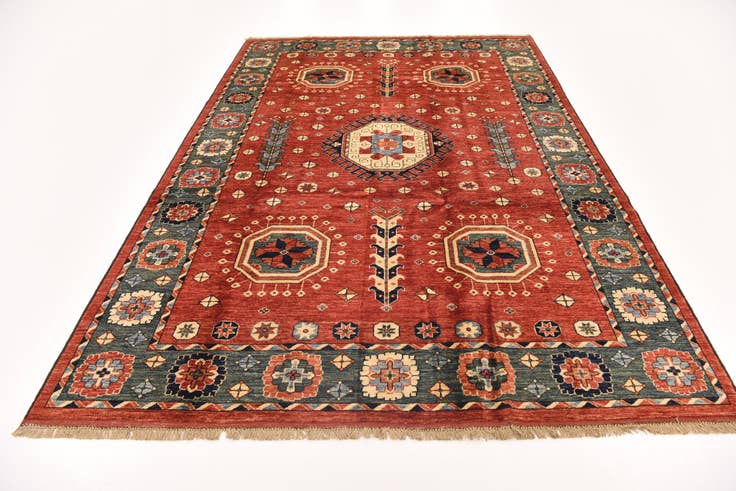 Detail image of 6' 8 x 9' 7 Hand Knotted Kazak Wool Rug