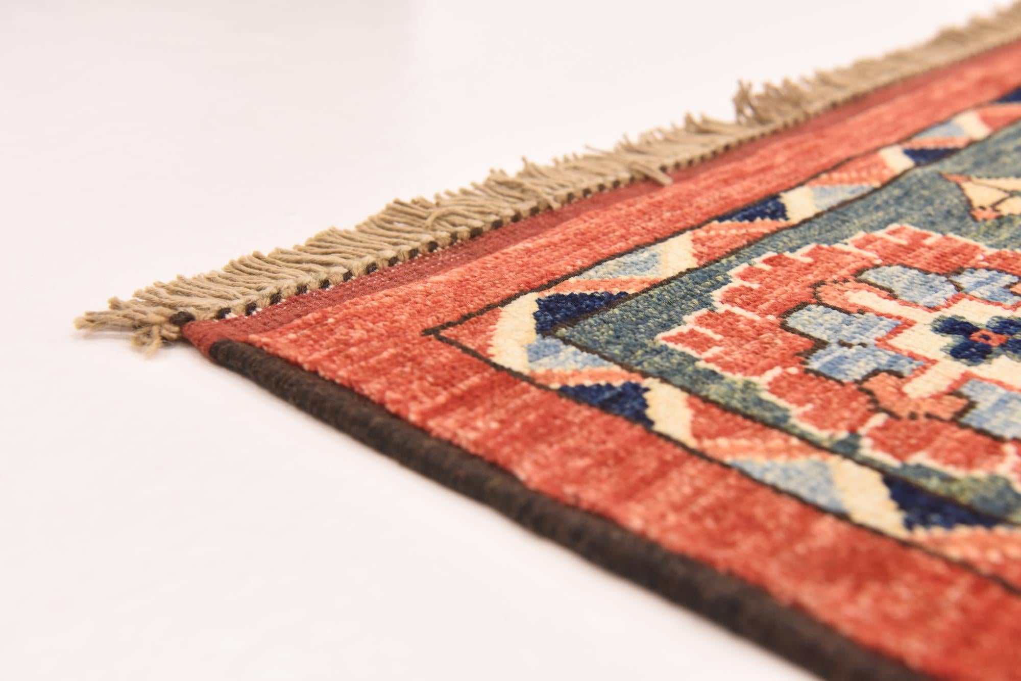 6' 8 x 9' 7 Hand Knotted Kazak Wool Rug