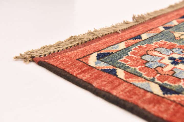 6' 8 x 9' 7 Hand Knotted Kazak Wool Rug
