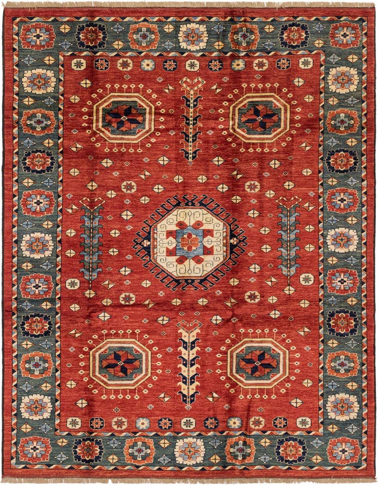 Detail image of 6' 8 x 9' 7 Hand Knotted Kazak Wool Rug