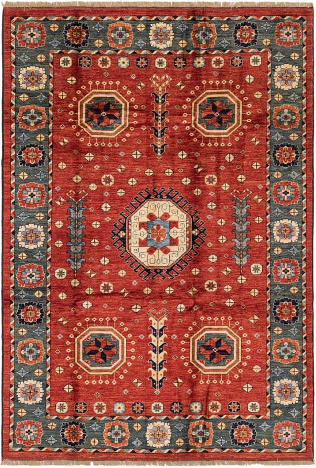 Detail image of 6' 8 x 9' 7 Hand Knotted Kazak Wool Rug