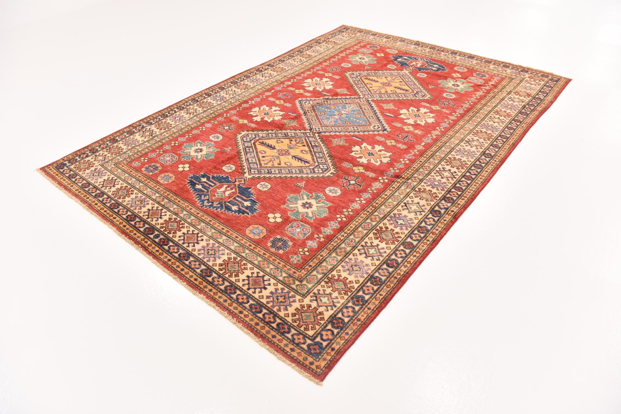 6' 2 x 8' 10 Hand Knotted Kazak Oriental Rug
