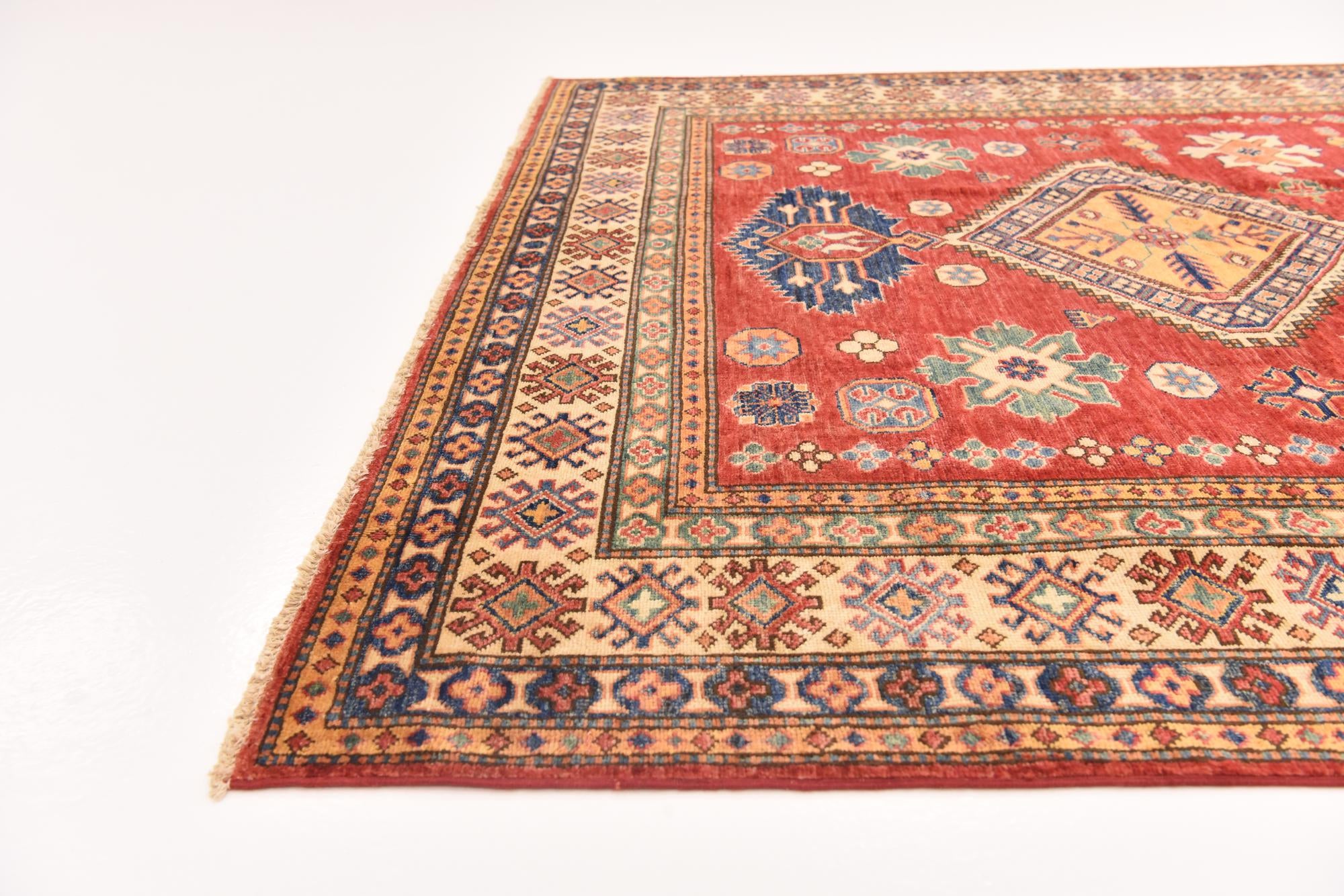 6' 2 x 8' 10 Hand Knotted Kazak Oriental Rug