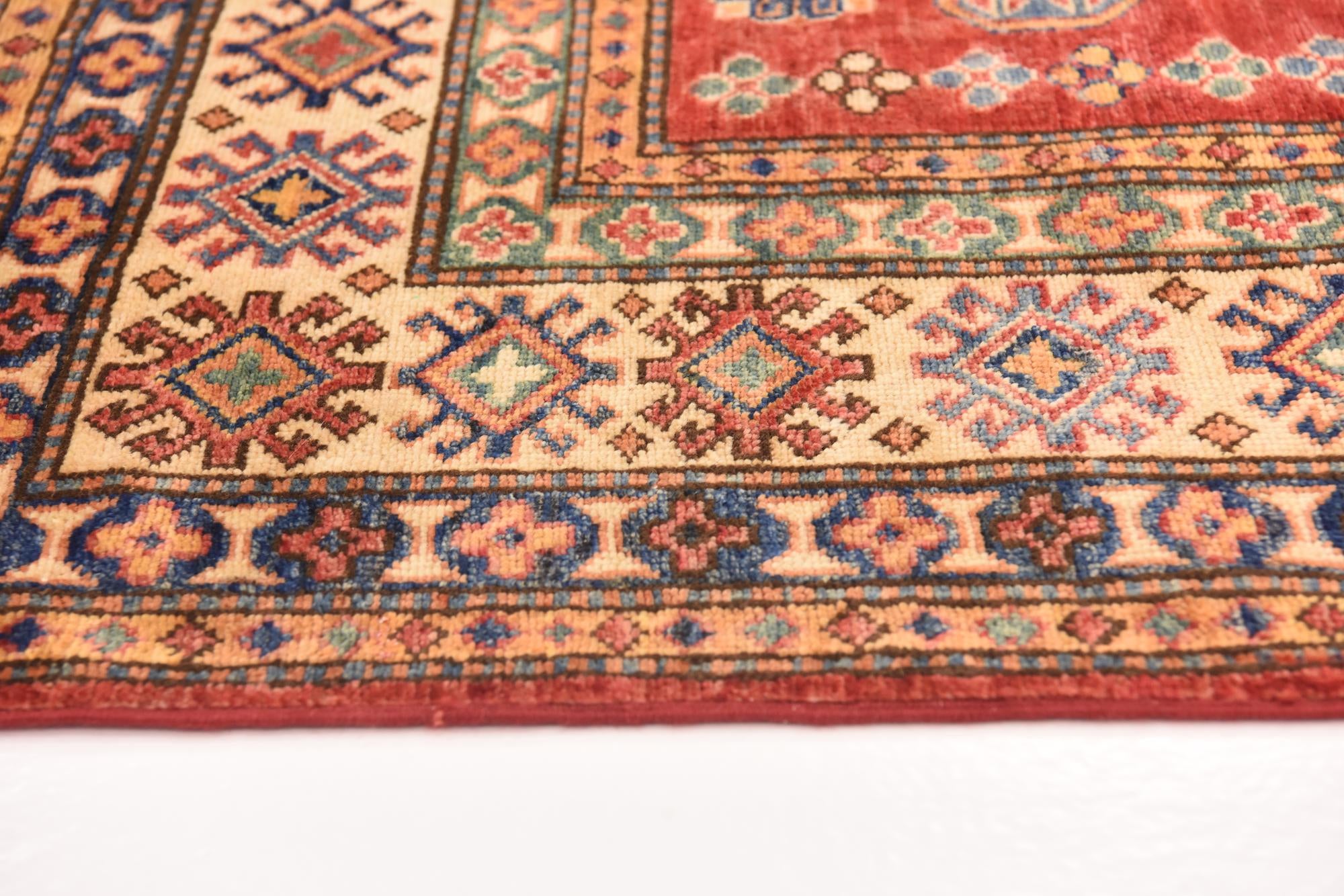 6' 2 x 8' 10 Hand Knotted Kazak Oriental Rug