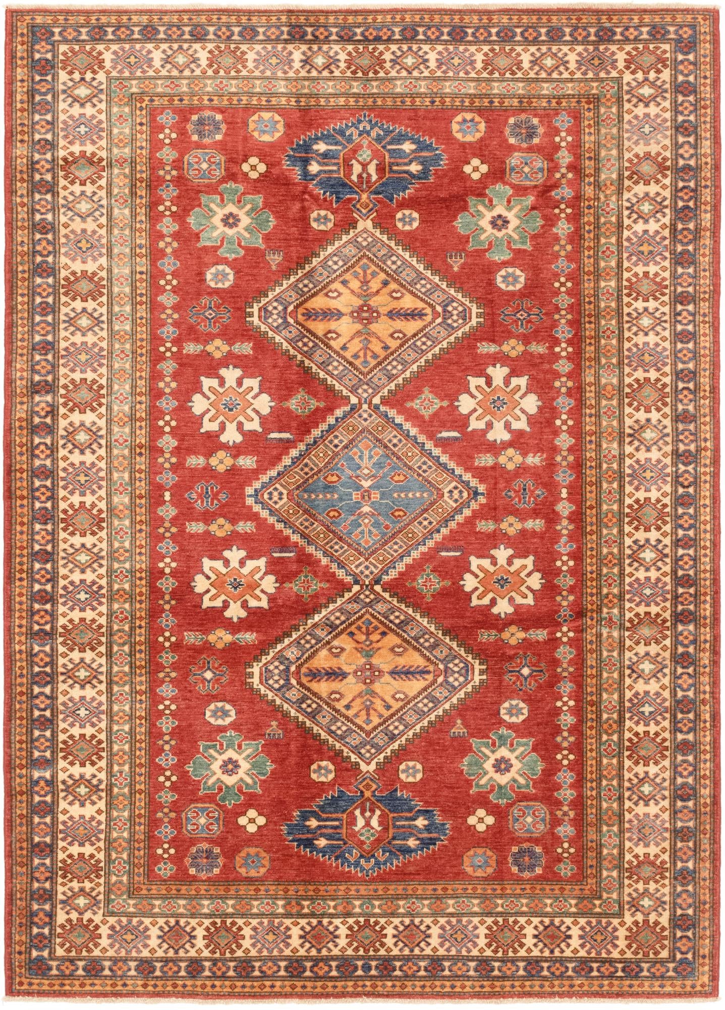 6' 2 x 8' 10 Hand Knotted Kazak Oriental Rug