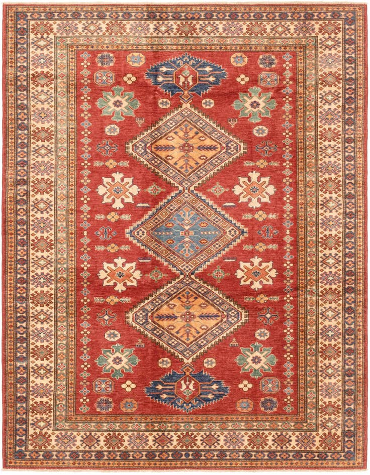 Detail image of 6' 2 x 8' 10 Hand Knotted Kazak Oriental Rug