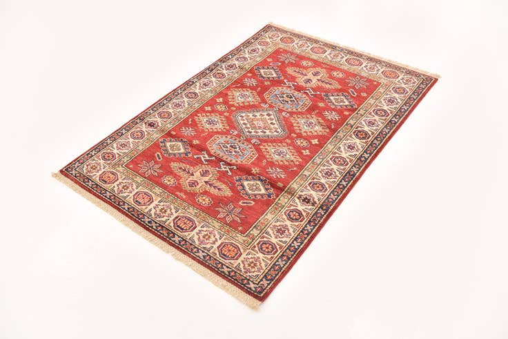 Detail image of 3' 4 x 5' Hand Knotted Kazak Oriental Rug