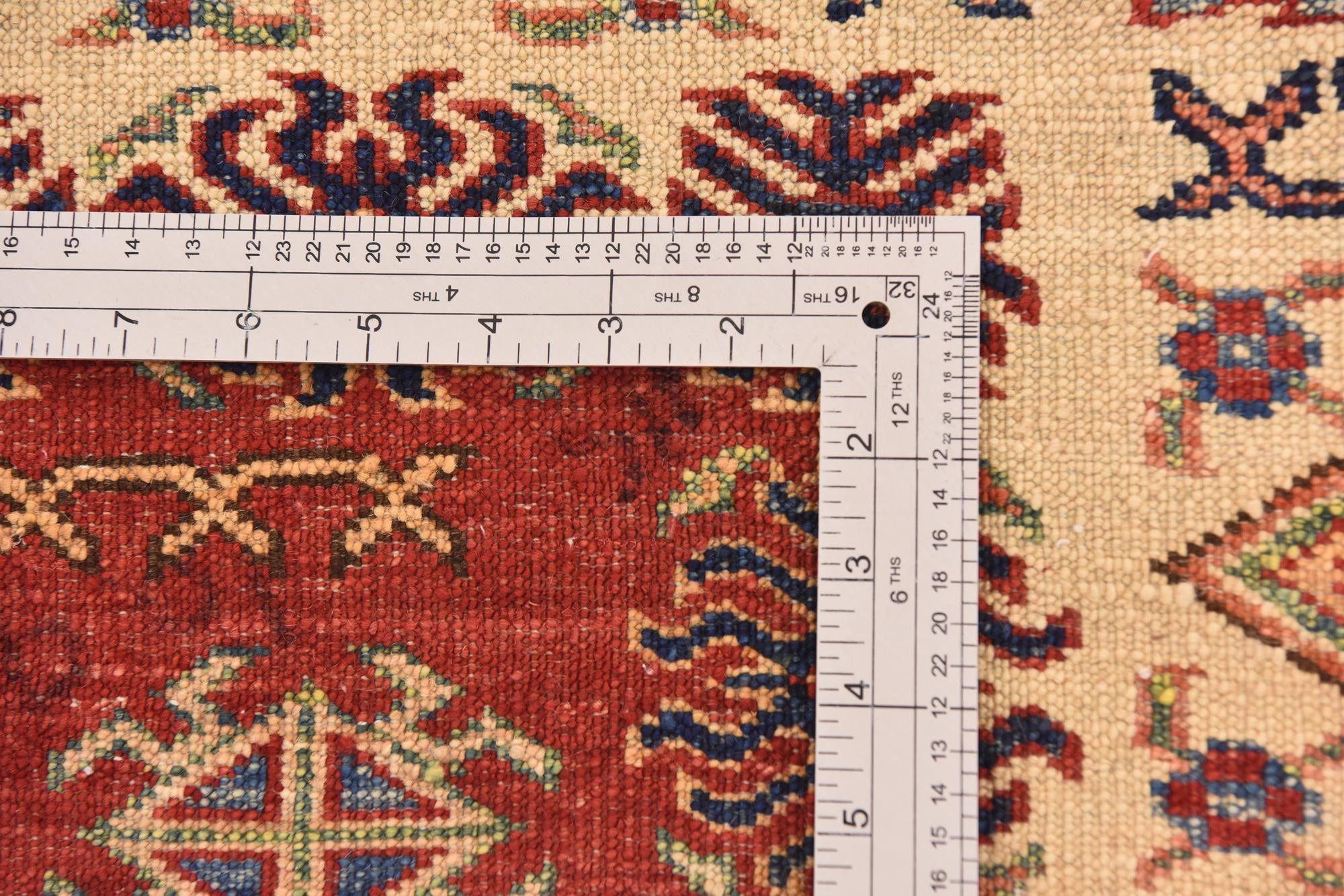 3' 4 x 4' 10 Hand Knotted Kazak Oriental Rug