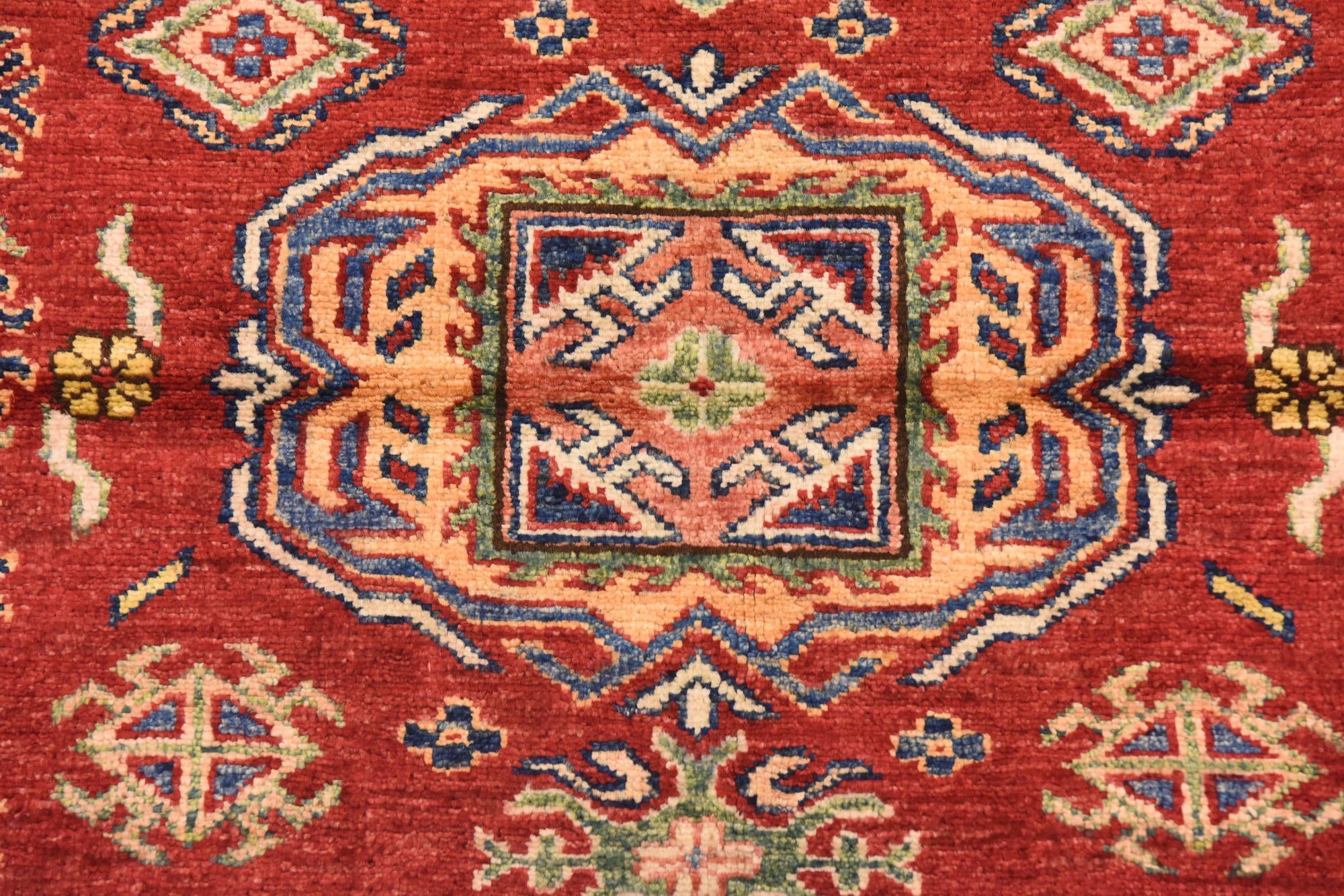 3' 4 x 4' 10 Hand Knotted Kazak Oriental Rug