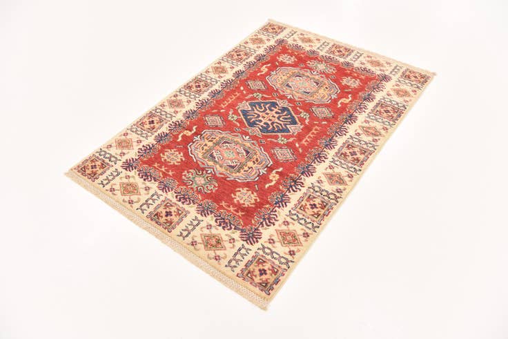 Detail image of 3' 4 x 4' 10 Hand Knotted Kazak Oriental Rug