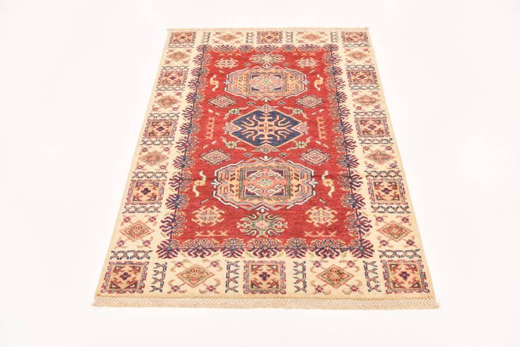 Detail image of 3' 4 x 4' 10 Hand Knotted Kazak Oriental Rug
