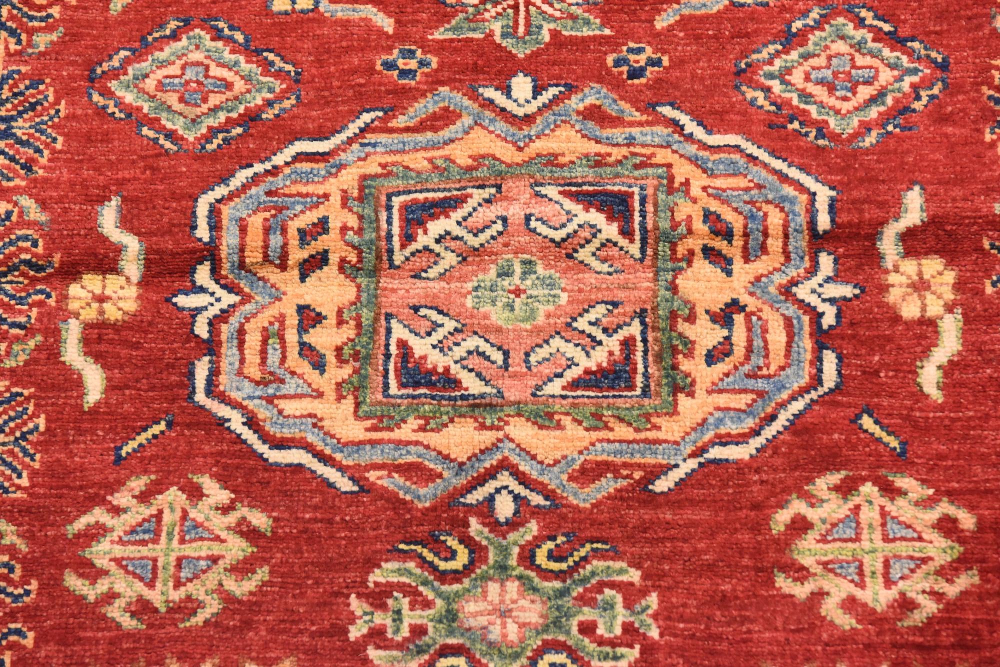 3' 4 x 4' 10 Hand Knotted Kazak Oriental Rug