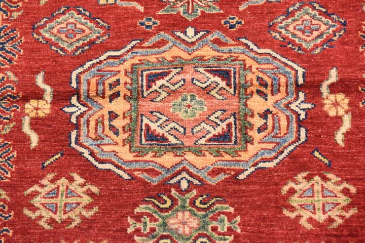 3' 4 x 4' 10 Hand Knotted Kazak Oriental Rug