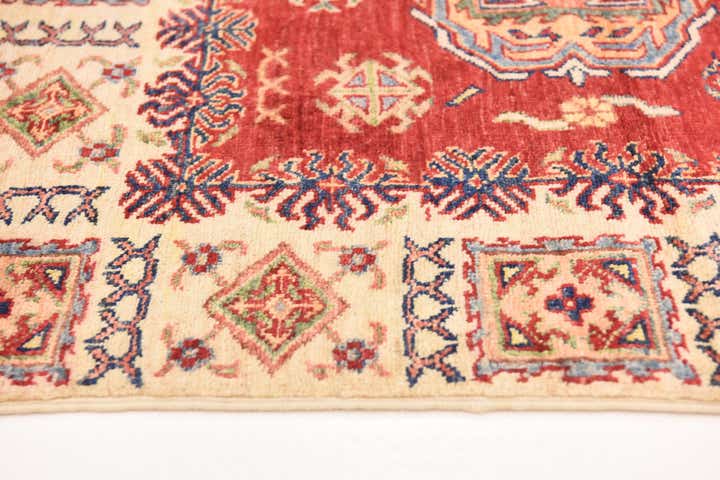 3' 4 x 4' 10 Hand Knotted Kazak Oriental Rug