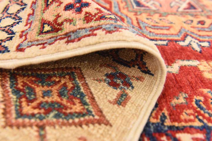 3' 4 x 4' 10 Hand Knotted Kazak Oriental Rug