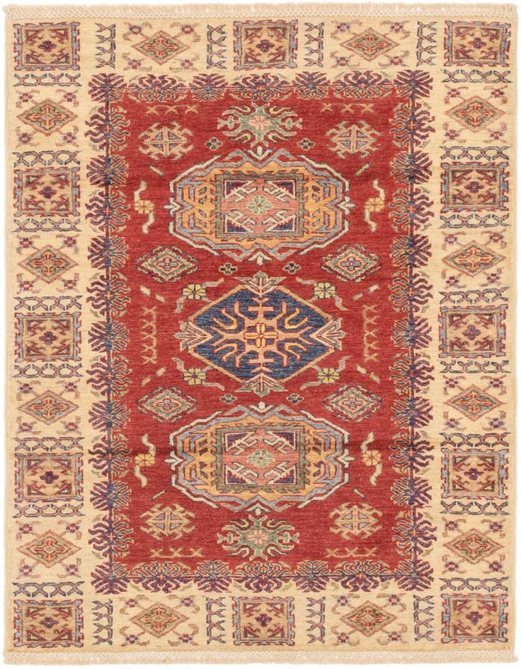 Detail image of 3' 4 x 4' 10 Hand Knotted Kazak Oriental Rug